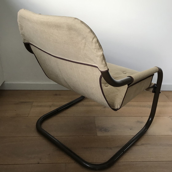 Image 1 of Mid-century Bauhaus buisvormige canvas fauteuil by TOMAS  JELINEK door IKEA jaren 80