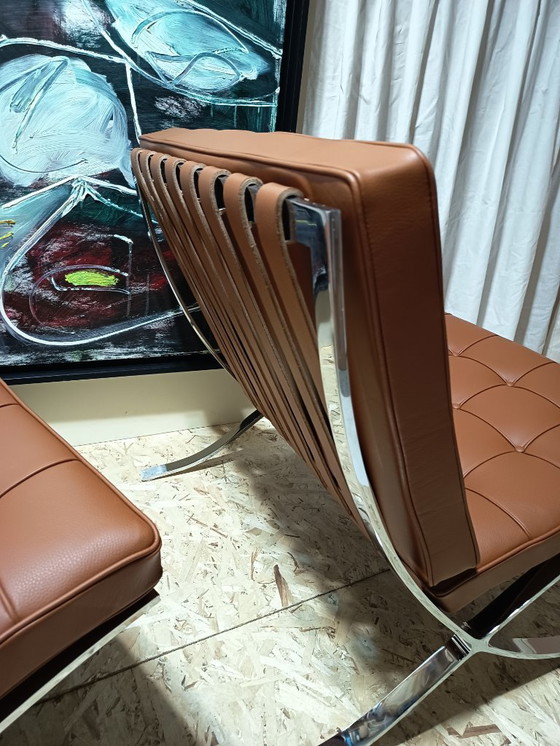 Image 1 of Sillones KNOLL Studio Barcelona (NUEVA Serie 2026) en piel natural (color coñac)