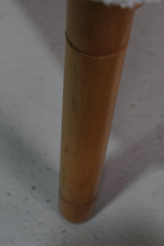 Image 1 of 4x vintage eetkamerstoelen - teddy en hout, jaren '70