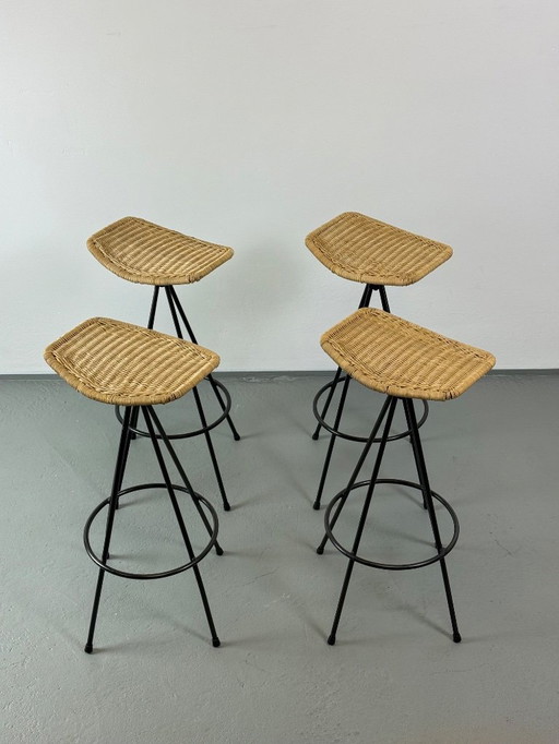 Taburetes de bar italianos de los años 60 (juego de 4)