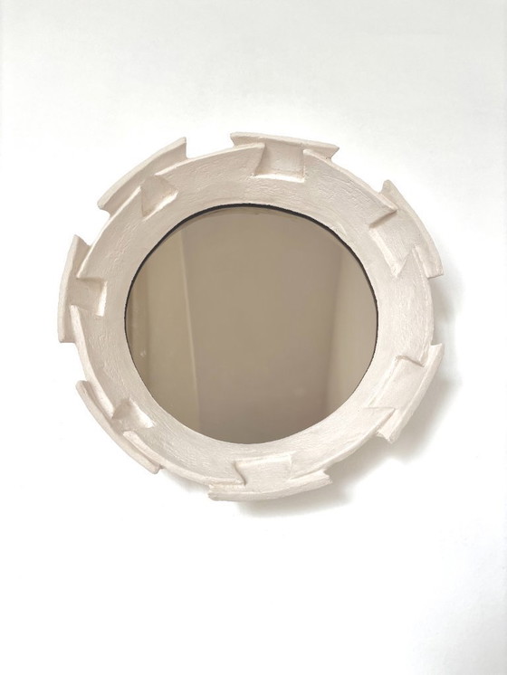 Image 1 of French Contemporary Ceramic Mirror, "Labirinto" by Renzo Maar