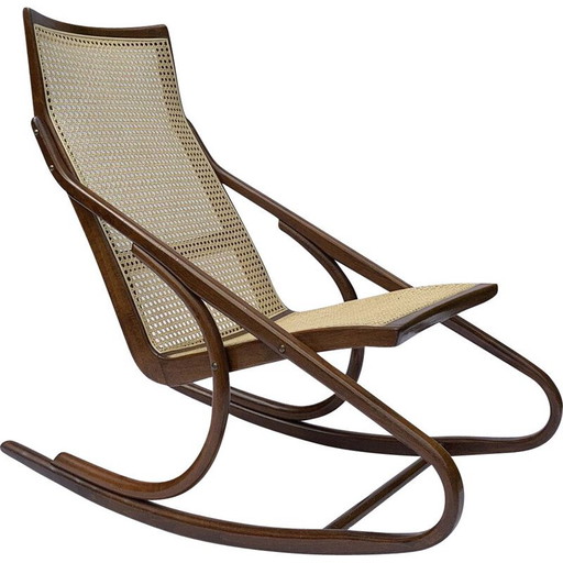 Sedia a dondolo vintage di Ton per Antonin Suman, 1960