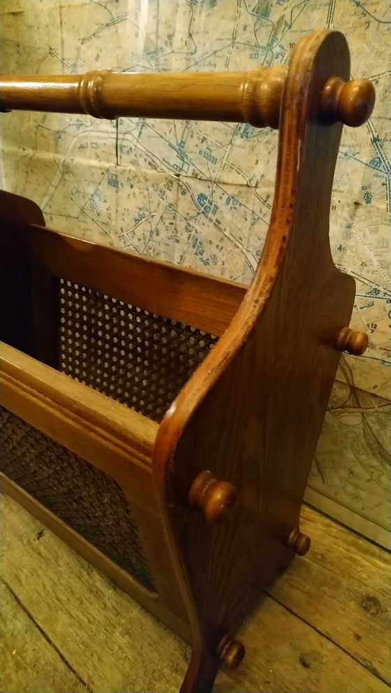 Porte-revues en chêne cannage – Vintage (photo 6 of 12)