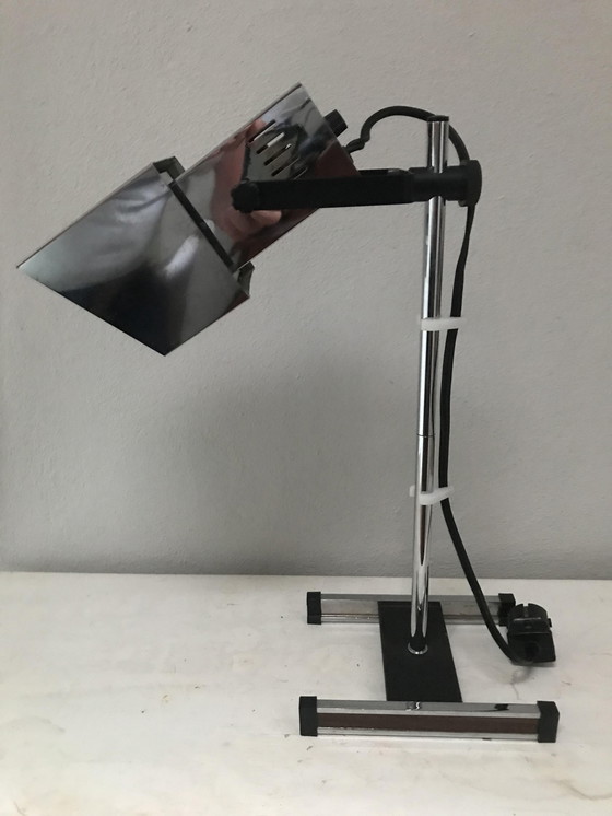 Image 1 of Chrome Cube Table Lamp by Robert Sonneman