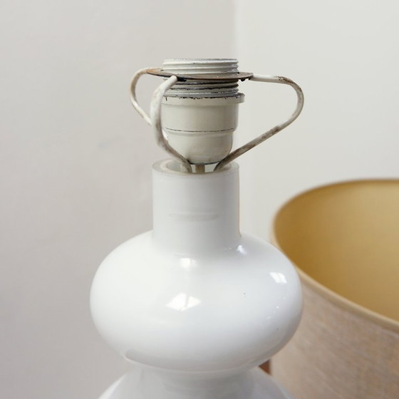 Image 1 of White opaline glass table lamp, 20th century