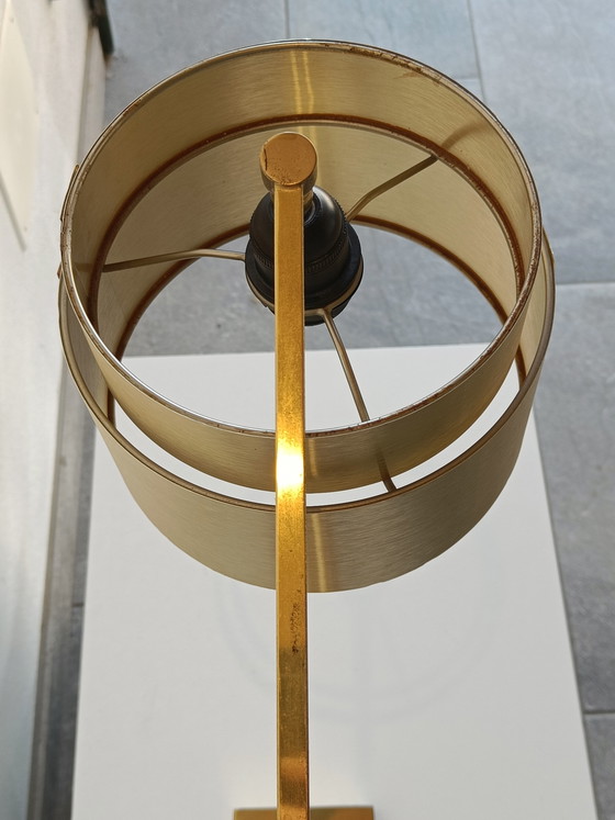 Image 1 of Large adjustable solid brass table lamp, Italy 1970s/80s, MD signed