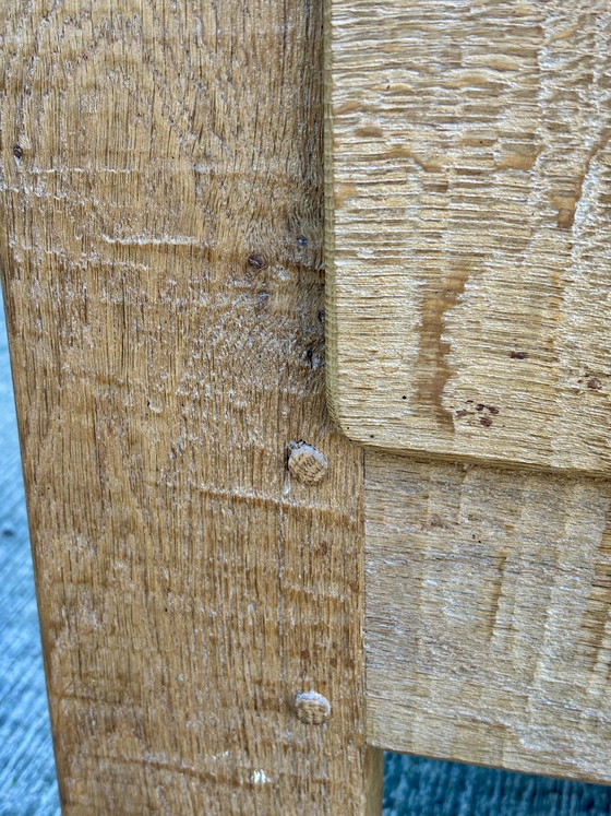 Image 1 of Massief eikenhouten kast – Spaans brutalistisch design, jaren 60