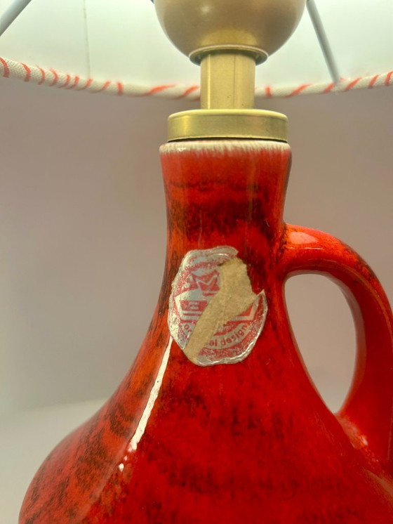 Image 1 of Kleine Bay Akzentlampe – kabellose Vasenlampe mit japanischem Seerosen-Stoff