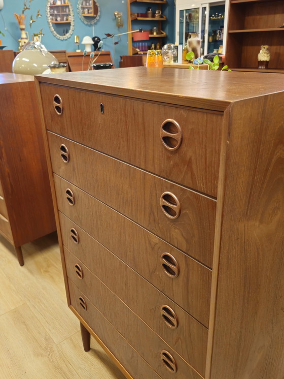 Image 1 of Vintage Deens Ladekast Ladekastje Kast Kastje Teak Fineer 