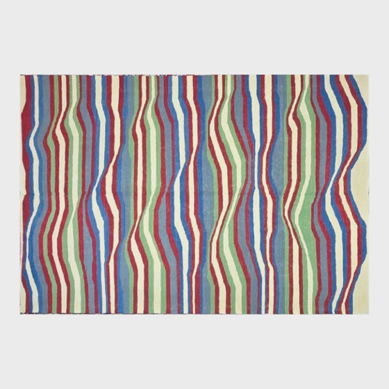 Bridget Riley Cataract 3 Handwoven Wool Tapestry | Op Art | Wool on Cotton | 96.4 × 68.9 in – Rugs & carpets (photo 5 of 9)