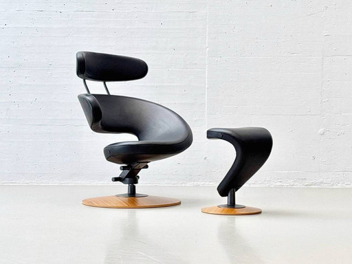 Fauteuil Peel en cuir de Olav Eldøy pour Varier (Stokke)