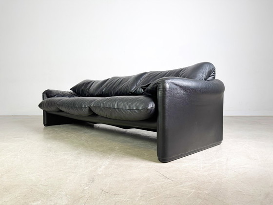 Image 1 of Cassina Maralunga Dreisitzer Sofa Couch Vico Magistretti Leder
