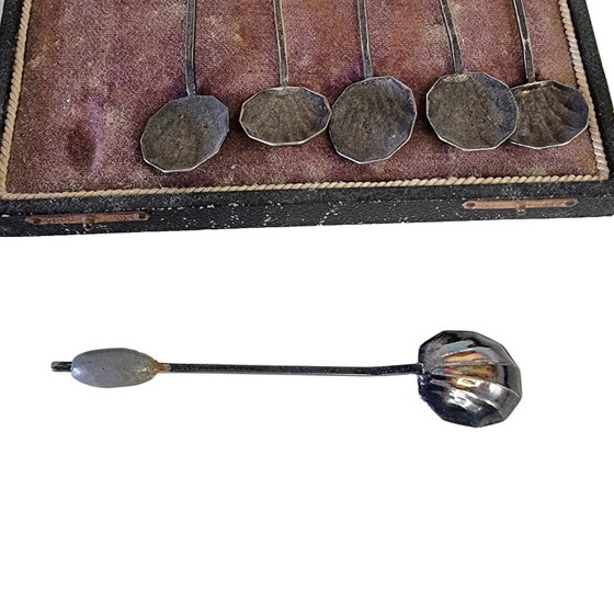 Image 1 of Cuillères à café Art Déco en métal argenté