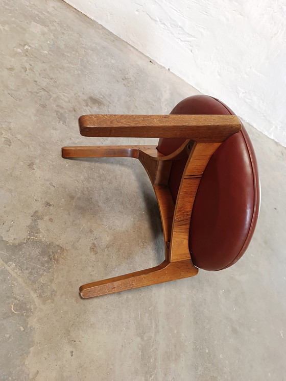 Image 1 of Sven Ellekaer for Christian Linneberg Danish tripod leather stool 