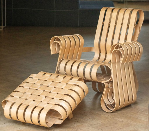 Knoll Power Play™ chair and ottoman by Frank Gehry