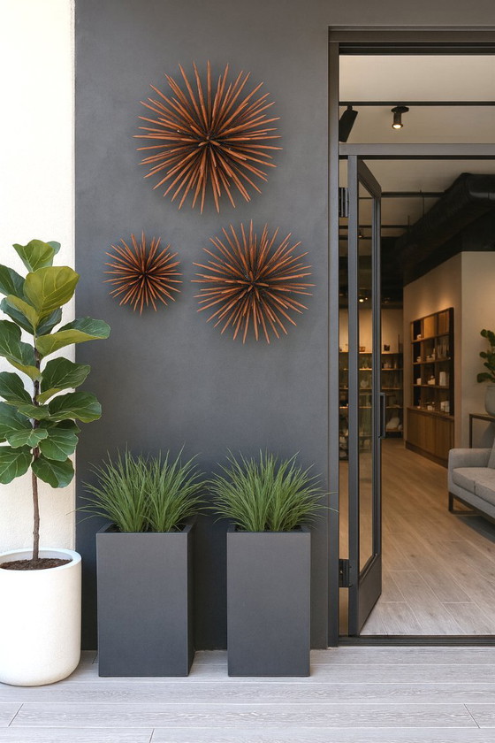 Image 1 of Mid-Century Modern Starburst Wall Art Sculpture — MCM Decor, 3D Textured Custom Color Designer Art 