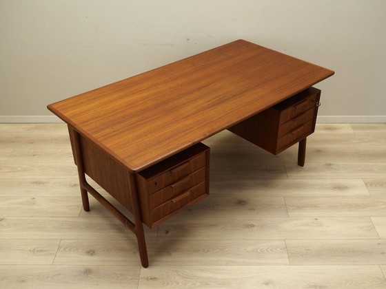Image 1 of Teak desk, Danish design, 1970s, manufacturer: Omann Jun