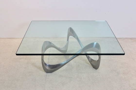 Knut Hesterberg ‘Snake’ Salontafel, Gegoten Aluminium & Glas, Duitsland, jaren 60, Ronald Schmitt (foto 3 van 10)