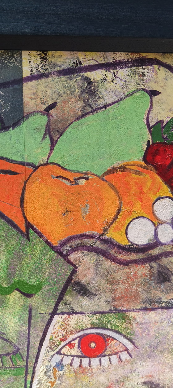 Image 1 of Ludo Huys, Mixed-Media-Kunst aus den 1990er Jahren im Stil von Picasso