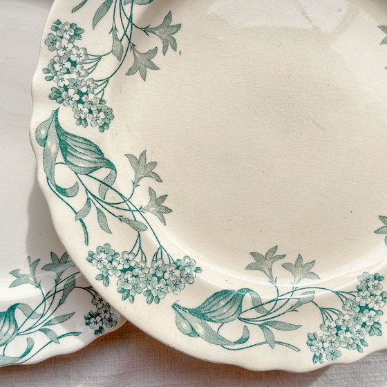 Set di 6 Piatti Piani Antichi in Ironstone "Lilac" – Longchamp XIX Secolo – Stoviglie, Vintage (photo 13 of 14)