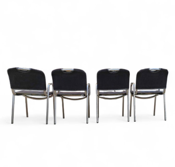 4 x black upholstery Castiglietta dining Chairs by Castiglioni for Zanotta / Italy 1960s (photo 11 of 26)
