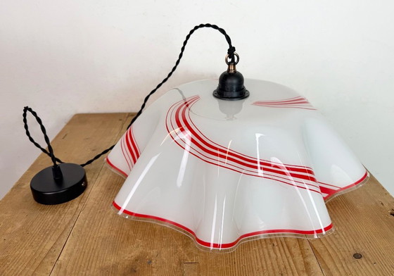 Image 1 of Vintage Glass Ceiling Light, 1970s