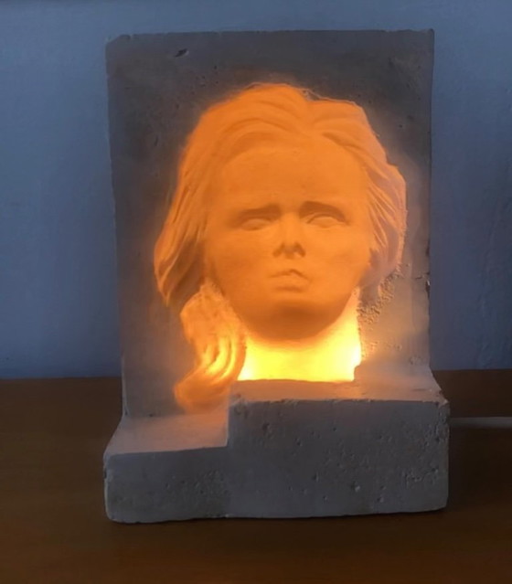Brutalist Kinetic Art Table Lamp – Stone (photo 13 of 20)