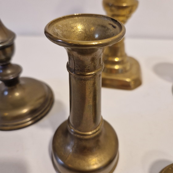 Image 1 of Set di candelieri vintage in ottone e rame