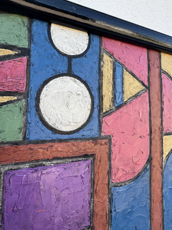 Colorful Geometric Abstract Painting – Paintings & Drawings, Paper (photo 4 of 10)