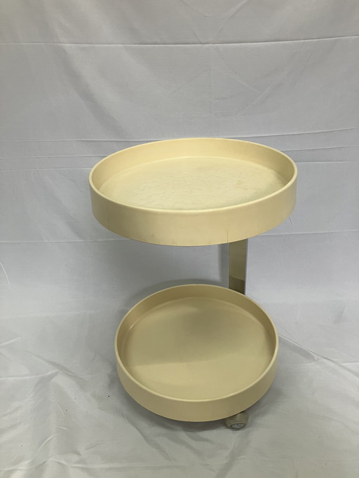 Vintage 70s table with wheels, trolley drinks table