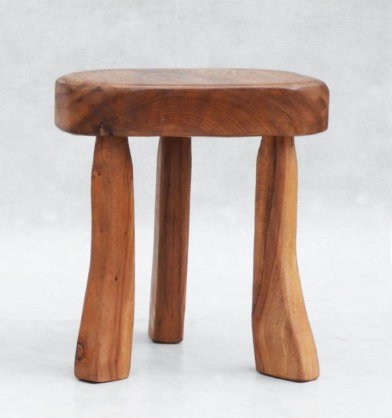 Tabourets tripodes en orme français C1970 France – Bois (photo 6 of 9)