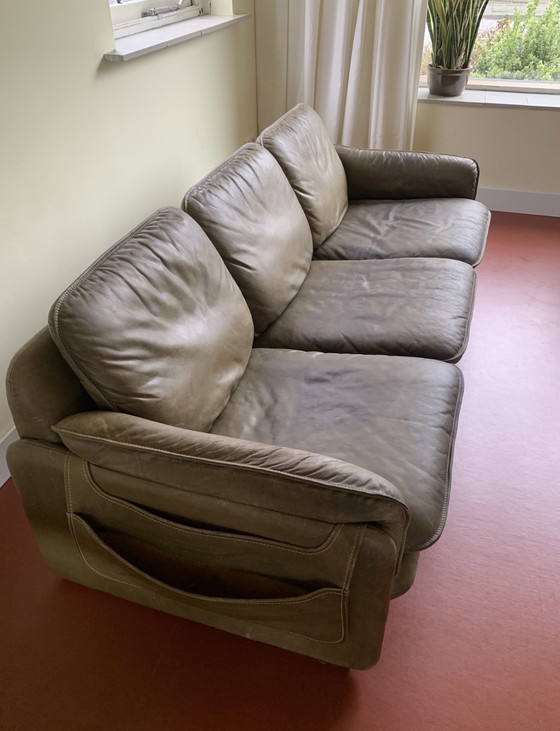 Image 1 of De Sede DS 61- olive green sofa/olijfgroene bank