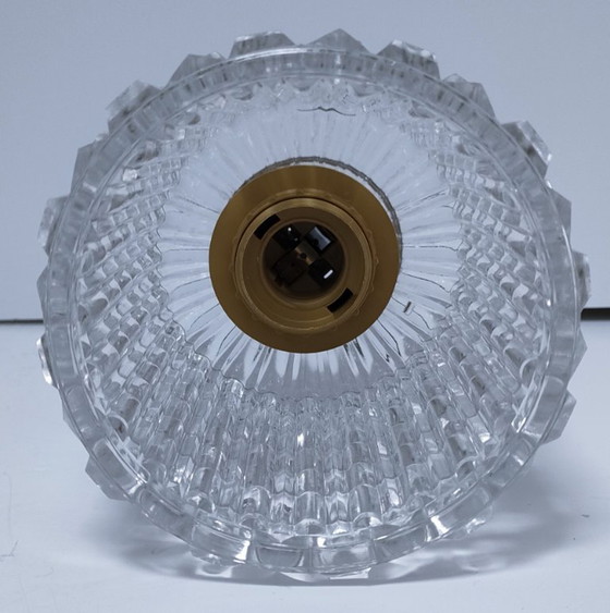 Image 1 of Semi-crystal pendant light with diamond pattern, 1960s style