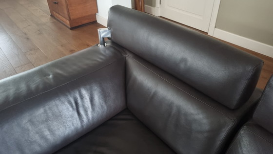 Image 1 of Leolux Howlazy brown leather corner sofa