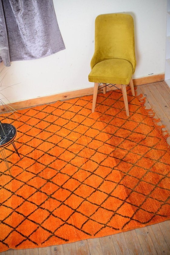Image 1 of Tapis berbère orange artisanal 150cmx300cm 