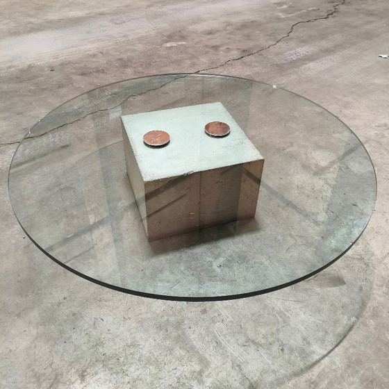 Image 1 of Sergio & Giorgio Saporiti 'Sapo' Coffee Table in Concrete and Glass