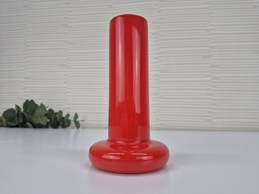 Vintage SicArt Vase Modell 009. Orange/rote Keramik.