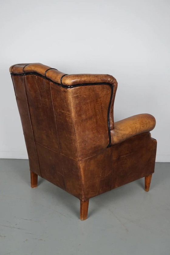 Image 1 of Vintage Nederlandse cognackleurige leren clubfauteuil