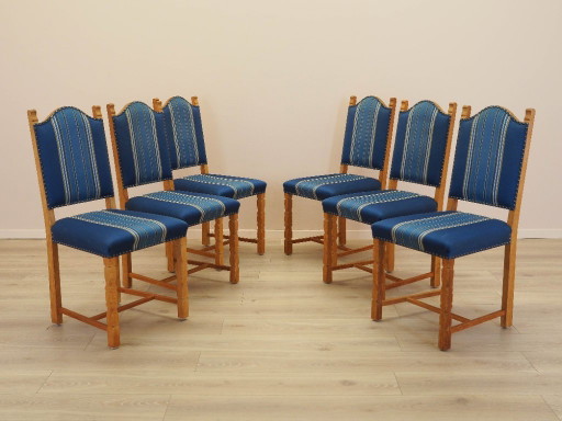 Set di sei sedie in rovere, design danese, anni '60, designer: Henning Kjærnulf