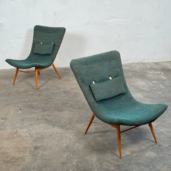 Image 1 of Pair of Mid-Century Lounge Chairs by Miroslav Navrátil for Český Nábytek, 1959