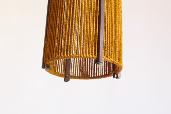 Image 1 of 1 lámpara colgante grande danesa de sisal de mediados de siglo de Temde 