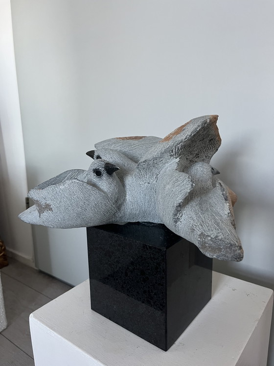 Image 1 of Scultura Inseparabili Katsvansa uccelli piedistallo