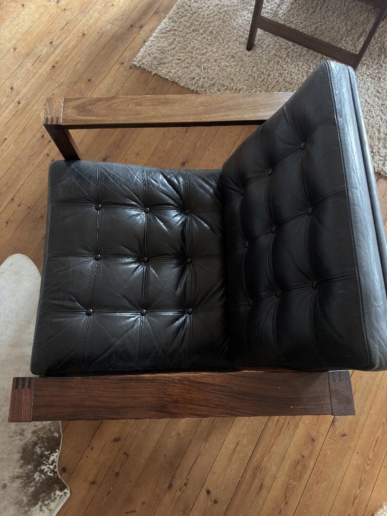 Image 1 of Designstoel Fritz Hansen Zwart Leder