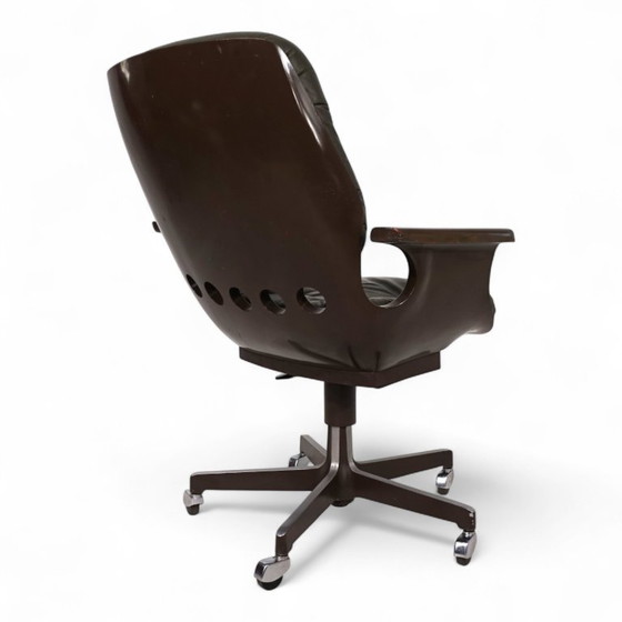 Image 1 of Stoll Giroflex 7112 Space Age leather office chair by Martin Stoll, 1970