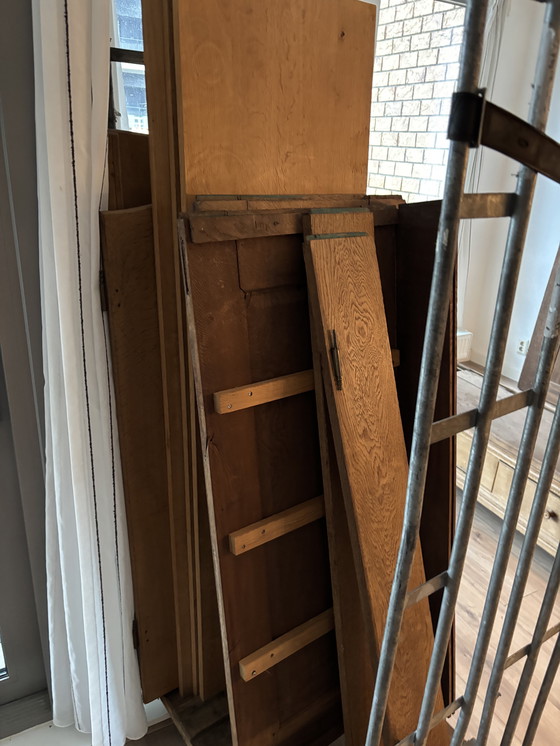 Image 1 of Antique solid blank oak wardrobe wall cabinet antique oak