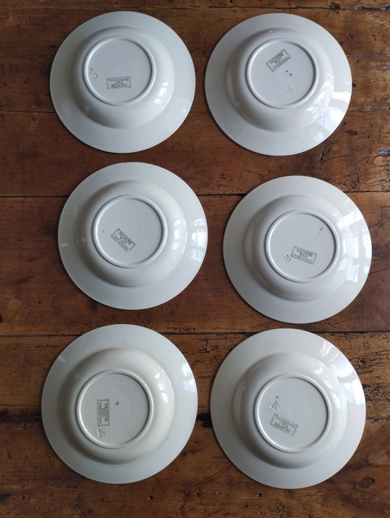 Image 1 of "Palmyra" - 6 Sarreguemines ironstone soup plates