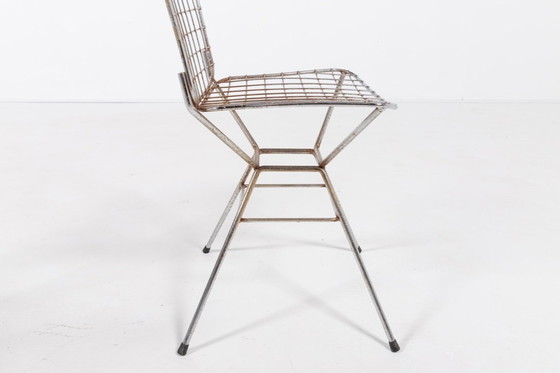 Image 1 of Coppia di sedie vintage di design italiano in filo d'acciaio degli anni '70.