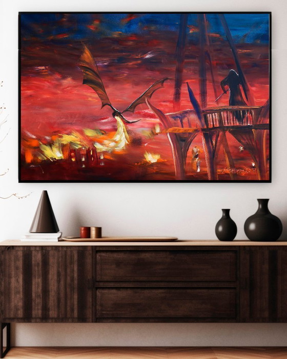 Image 1 of Dragon S053 - large Original Acrylic Painting