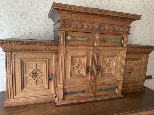 Credenza antica in rovere, vintage, stile country, rara, originale