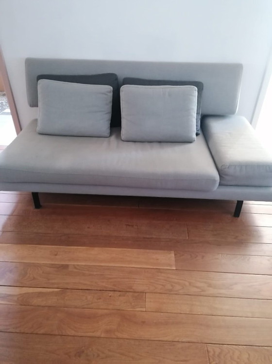Image 1 of 2-delige grijze designbank